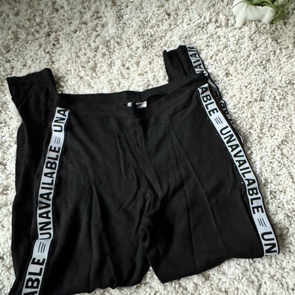 H&M Pants - H&M divided black-and-white color block, unavailable street trending leg…